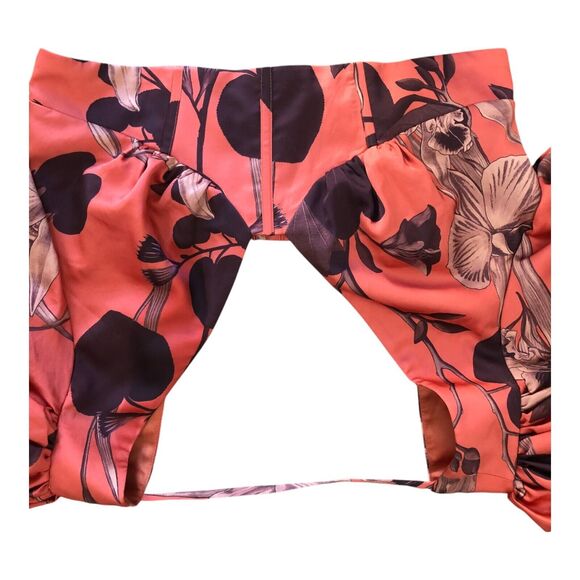 ASOS Sexy Puff Sleeve Deep V-Neck Corset Bodice Crop Top Open Back Sz‎ 10 - Picture 9 of 14